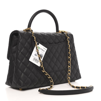 Chanel Caviar Quilted Medium Coco Handle Flap Black 3 of 10