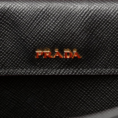Prada Saffiano Cuir Large Double Bag Black Fuoco 6 of 16