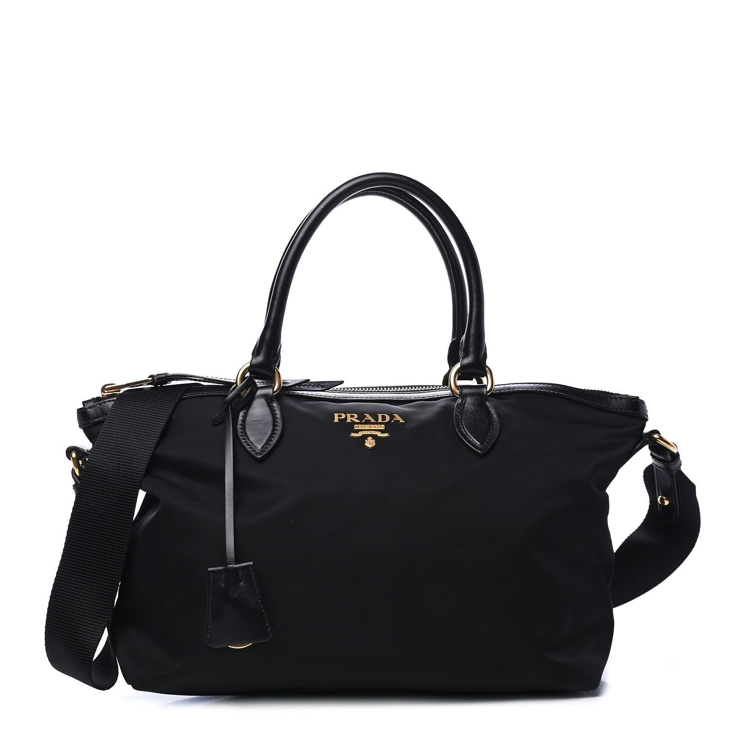 Prada Tessuto Nylon Soft Calf Shopping Tote Black 1 of 4