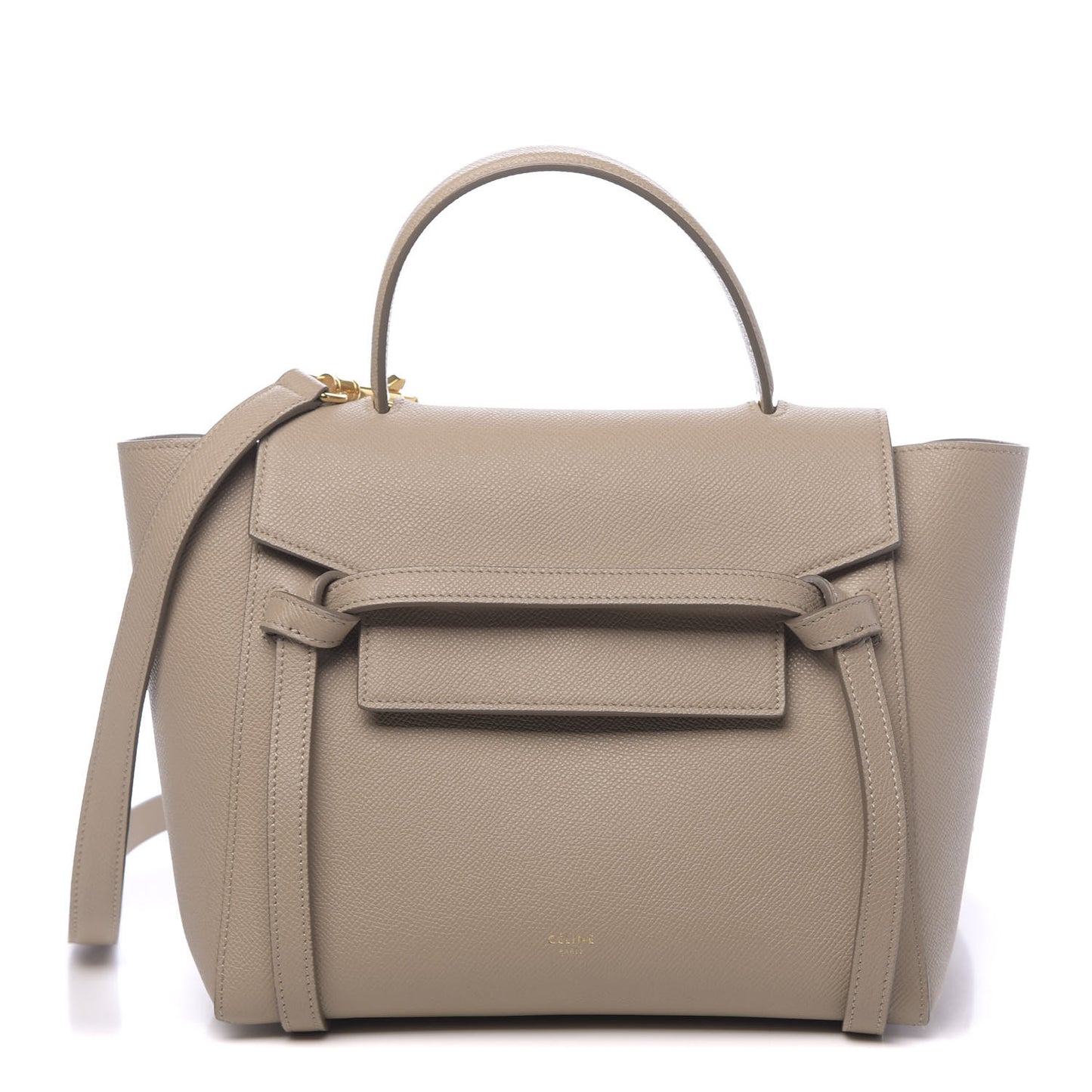 Baby Grained Calfskin Micro Belt Bag Light Taupe