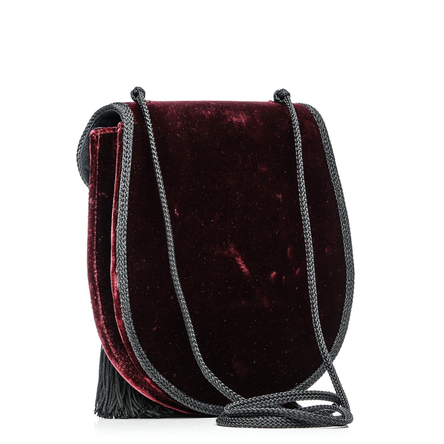Saint Laurent Velvet Opium 2 Crossbody Bag Bordeaux Black 3 of 6