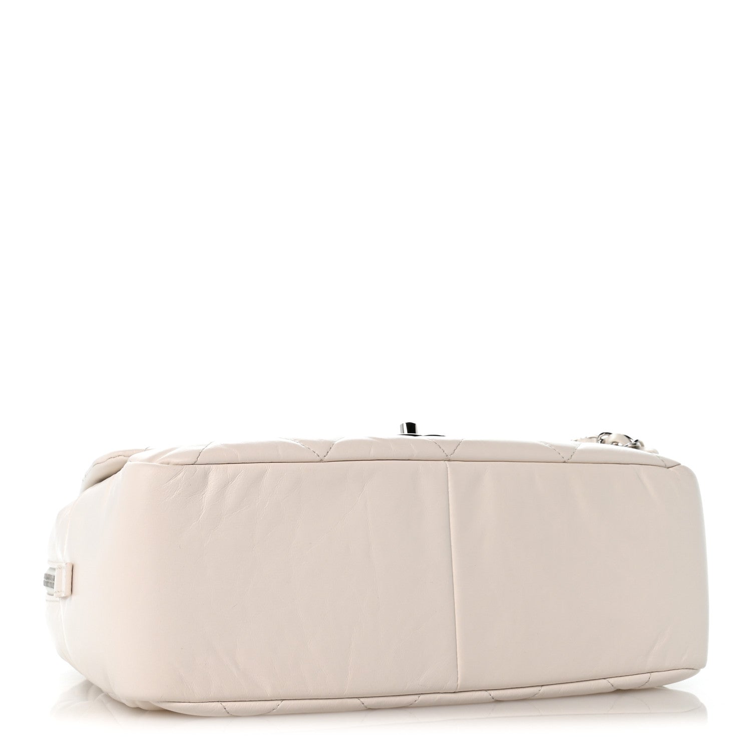 Chanel Aged Calfskin Quilted Small Express Bowling Bag White 3 of 12
