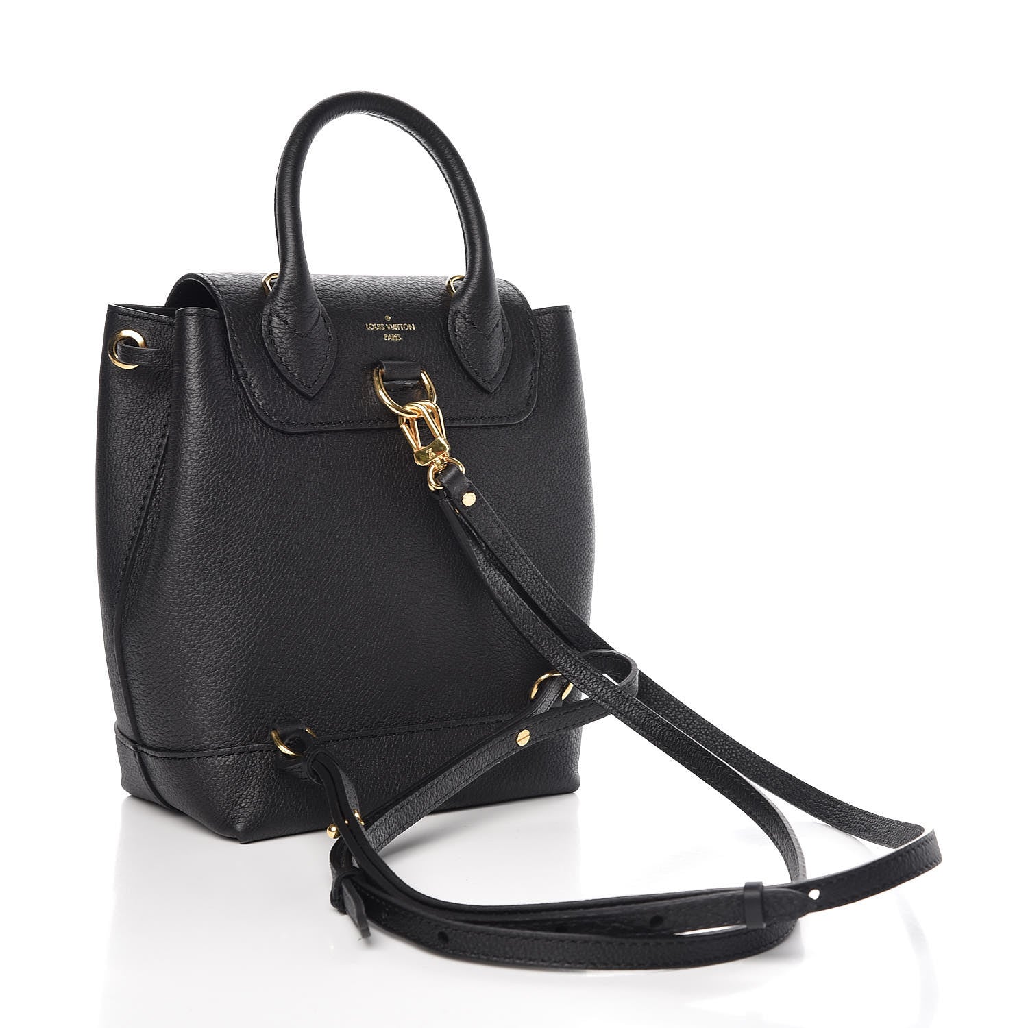 Louis Vuitton Calfskin Lockme Mini Backpack Black 3 of 6