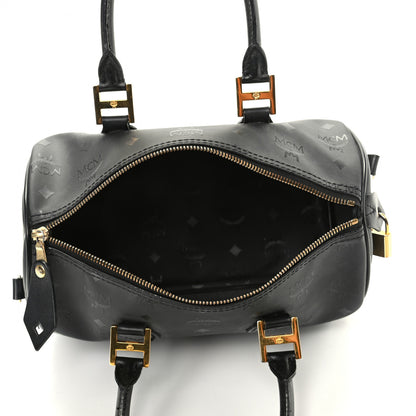 MCM Nylon Monogram Boston Bag Black 5 of 9