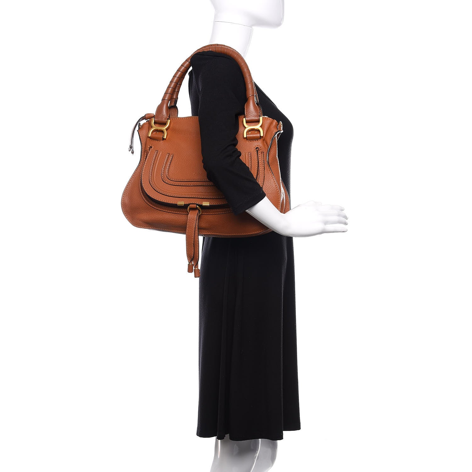 Chloe Calfskin Medium Marcie Satchel Tan 2 of 10