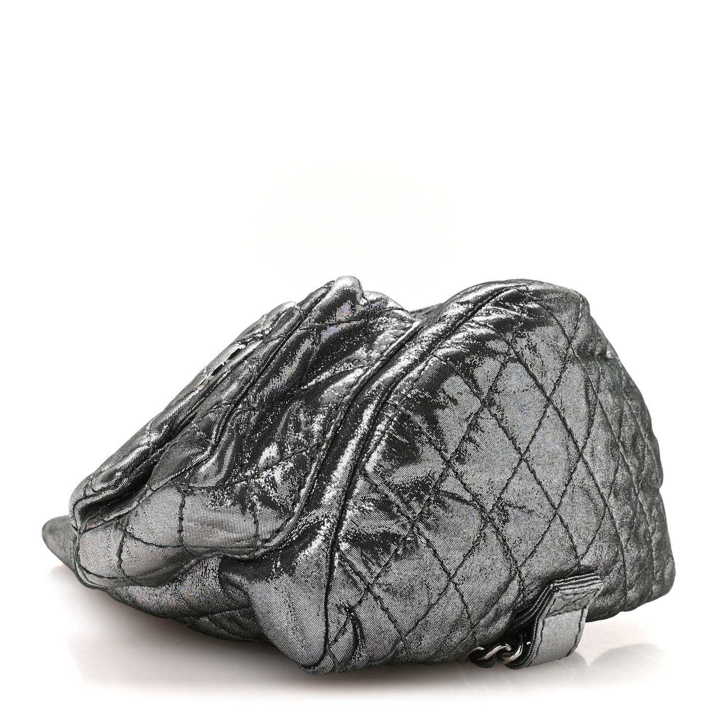 Iridescent Calfskin Mini Backpack Is Back Silver