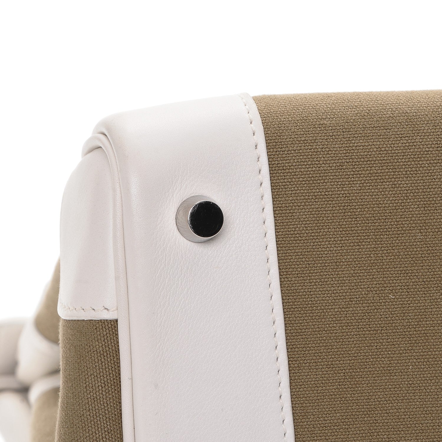 Hermes Swift Toile Birkin 35 Blanc Vert Miliatire 21 of 27