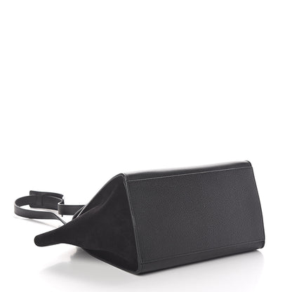 Celine Drummed Calfskin Suede Small Trapeze Black 4 of 9