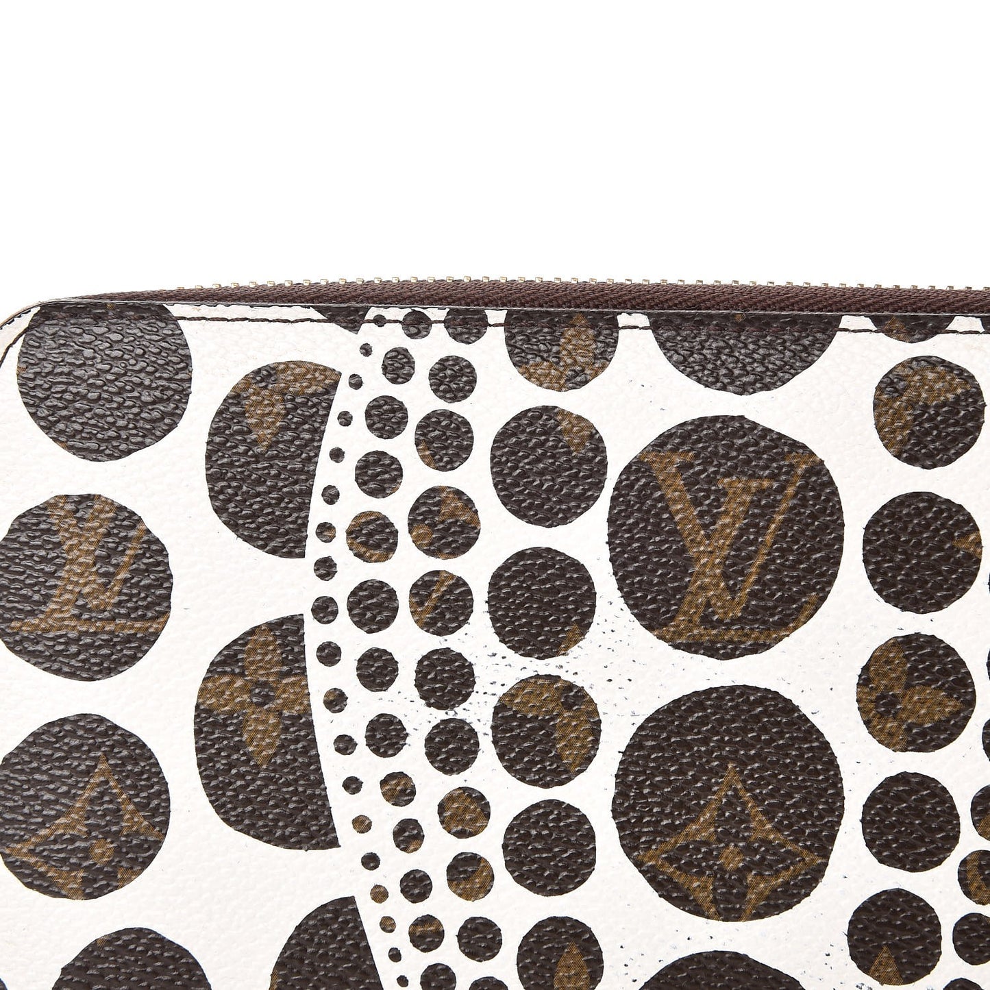 Monogram Kusama Pumpkin Dots Zippy Wallet White
