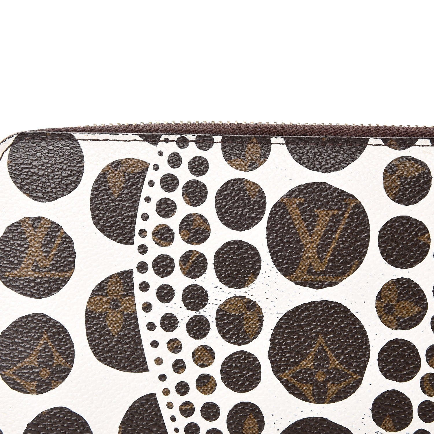 Louis Vuitton Monogram Kusama Pumpkin Dots Zippy Wallet White 9 of 14