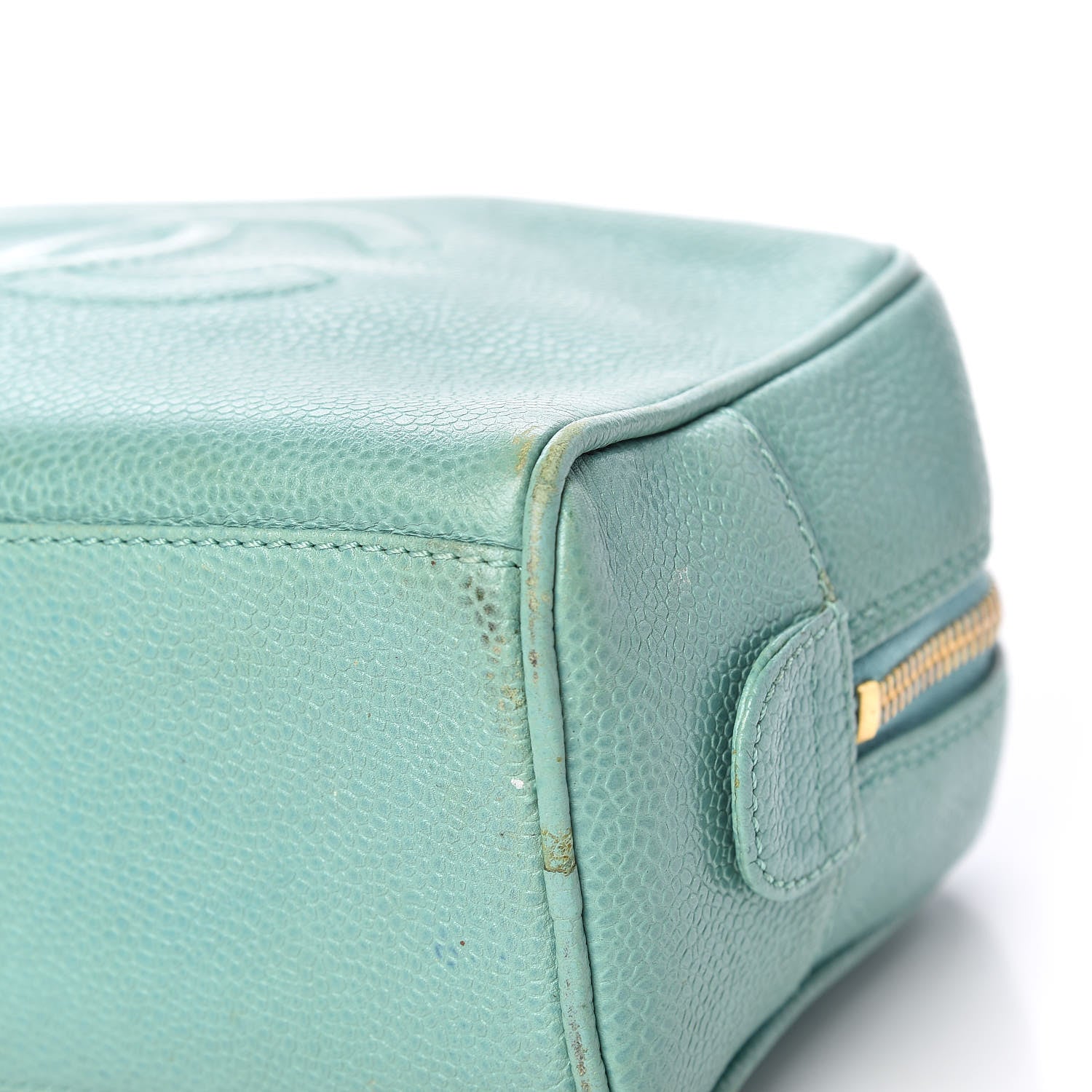 Chanel Caviar CC Large Cosmetic Case Green 12 of 16