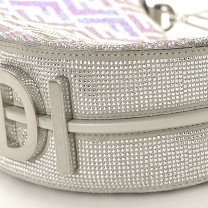 Fendi Iridescent Crystal Vitello Laminato Suede FF Mini Fendigraphy Hobo Bag Capuccino 10 of 12