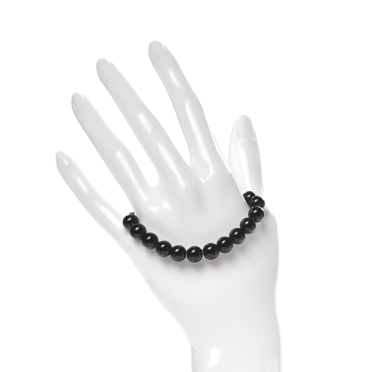 Sterling Silver Black Onyx 8mm Spiritual Beads Adjustable Bracelet