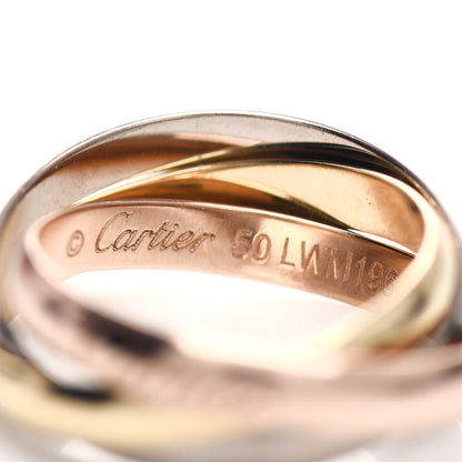 Cartier 18K Pink Yellow White Gold Small Trinity Ring 50 5.25 4 of 5