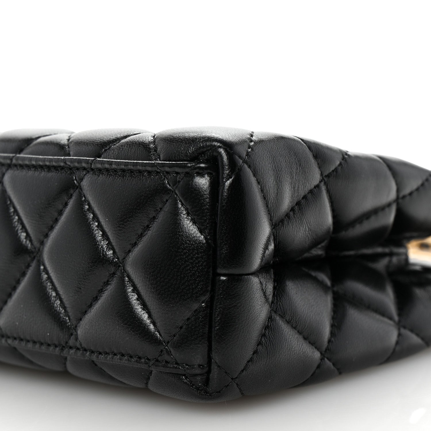 Chanel Shiny Aged Calfskin Quilted Nano Kelly Shopper Black 10 of 10