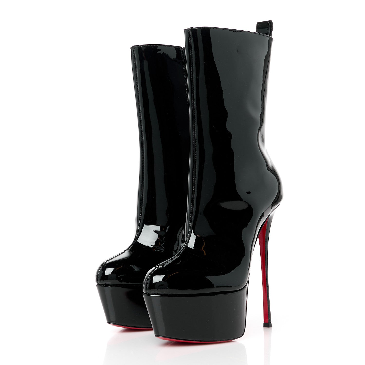 Christian Louboutin Patent Dolly Alta Booty 160 Ankle Boots 37 Black 3 of 8