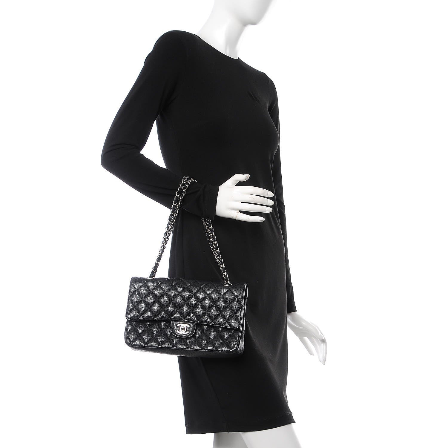 Chanel Caviar Quilted Medium Double Flap Black 3 of 8