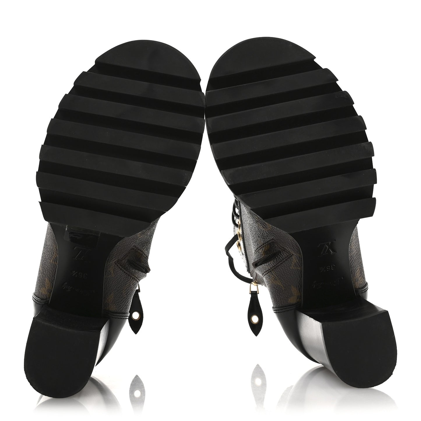 Patent Calfskin Monogram Star Trail Ankle Boots 36.5 Black