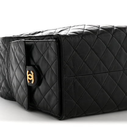 Chanel Shiny Crumpled Calfskin Quilted Medium Chanel 25 Handbag Black 9 of 11