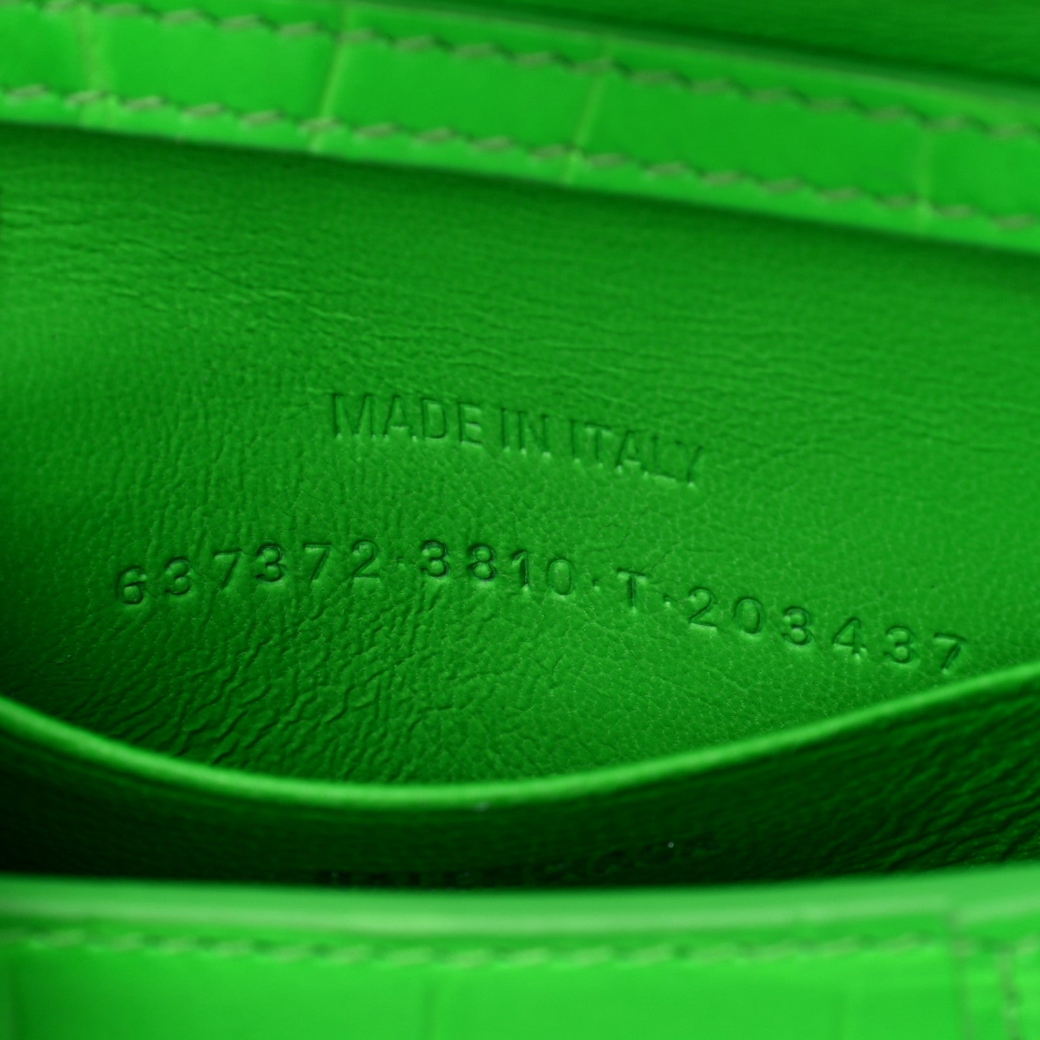 Balenciaga Shiny Calfskin Crocodile Embossed Hourglass Top Handle Bag Mini Fluo Green 6 of 8