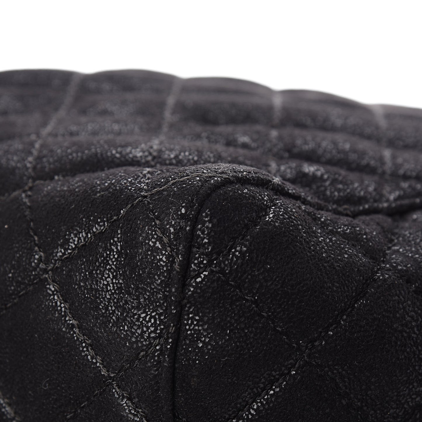 Shaggy Deer Quilted Falabella Shopper Tote Black