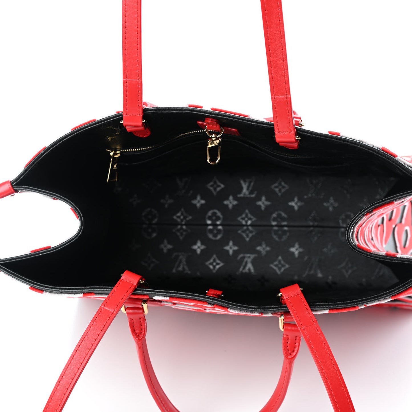 X UF Tufted Monogram Onthego GM Black Red