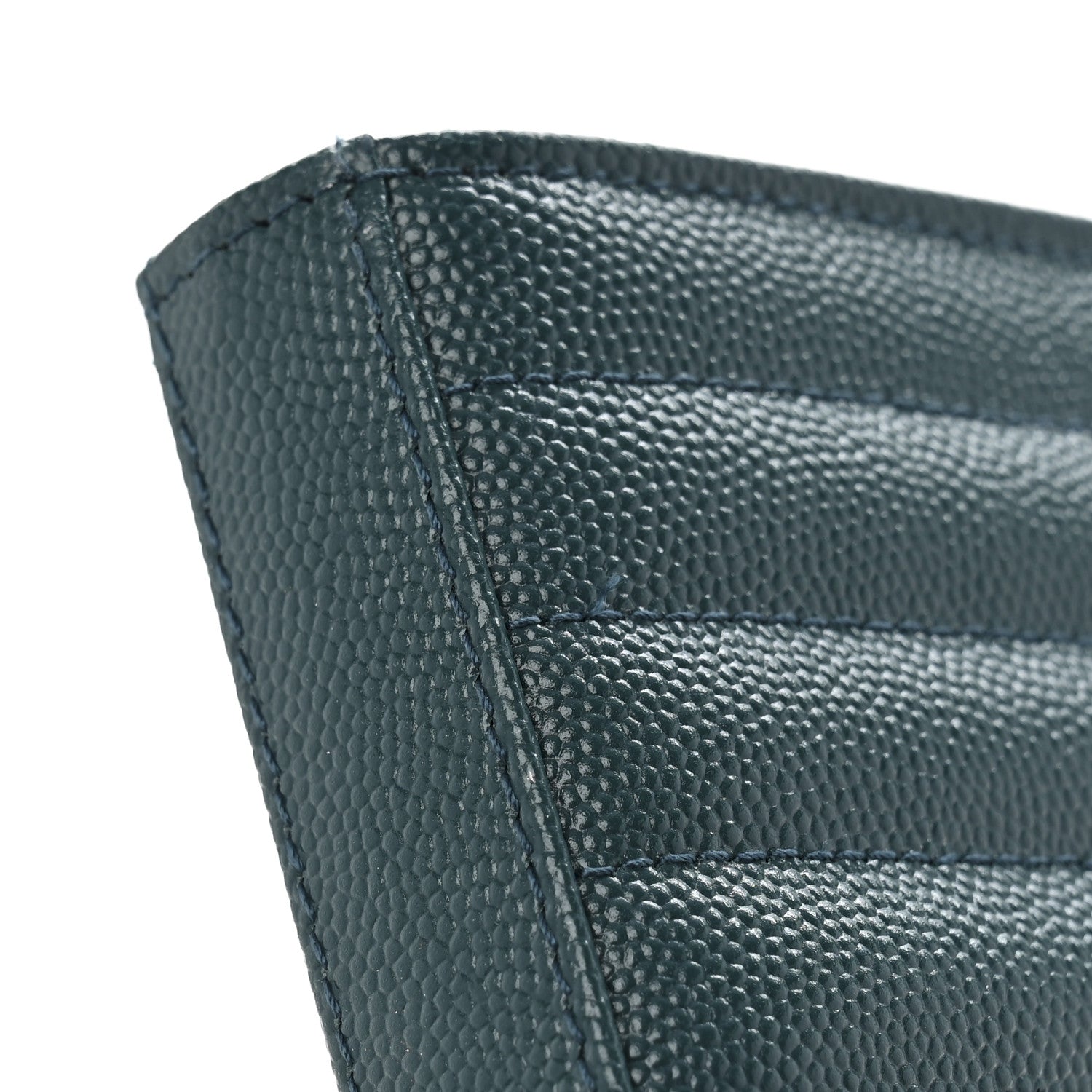 Saint Laurent Grain De Poudre Mixed Matelasse Triquilt Monogram Chain Wallet Sea Turquoise 13 of 13