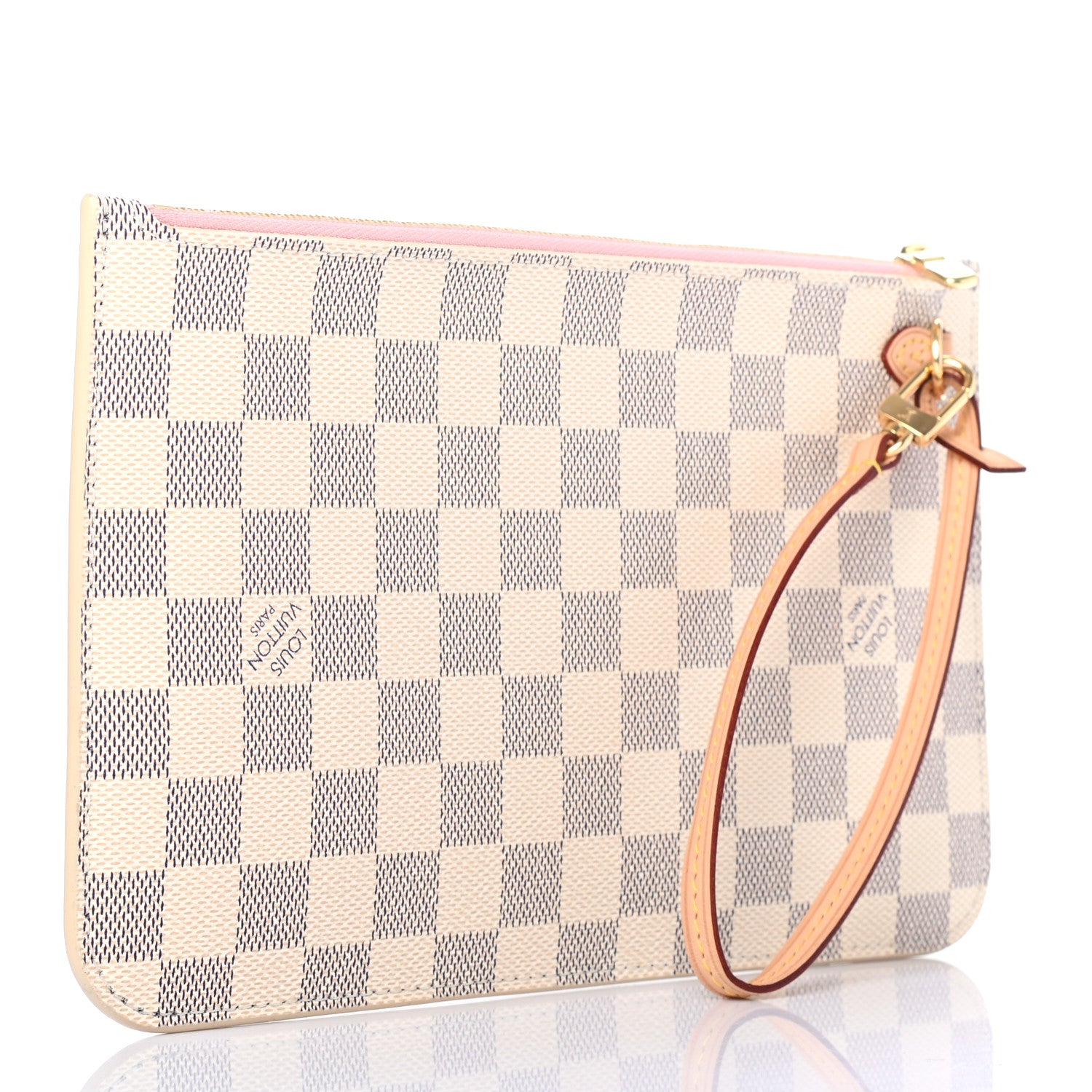 Louis Vuitton Damier Azur Neverfull MM GM Pochette Rose Ballerine 3 of 7