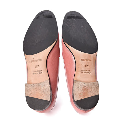 Hermes Goatskin Paris Loafers 38.5 Rouge Blush 7 of 11