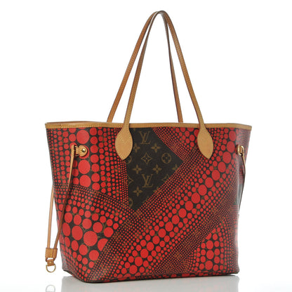 Louis Vuitton Monogram Kusama Waves Neverfull MM Red 3 of 11