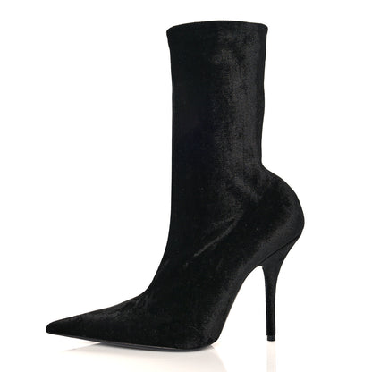 Balenciaga Velvet Spandex Extreme Pointed Toe Knife Ankle Boots 41 Black 1 of 6