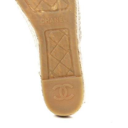 Chanel Goatskin CC Espadrille Mules 39 Ivory 6 of 9