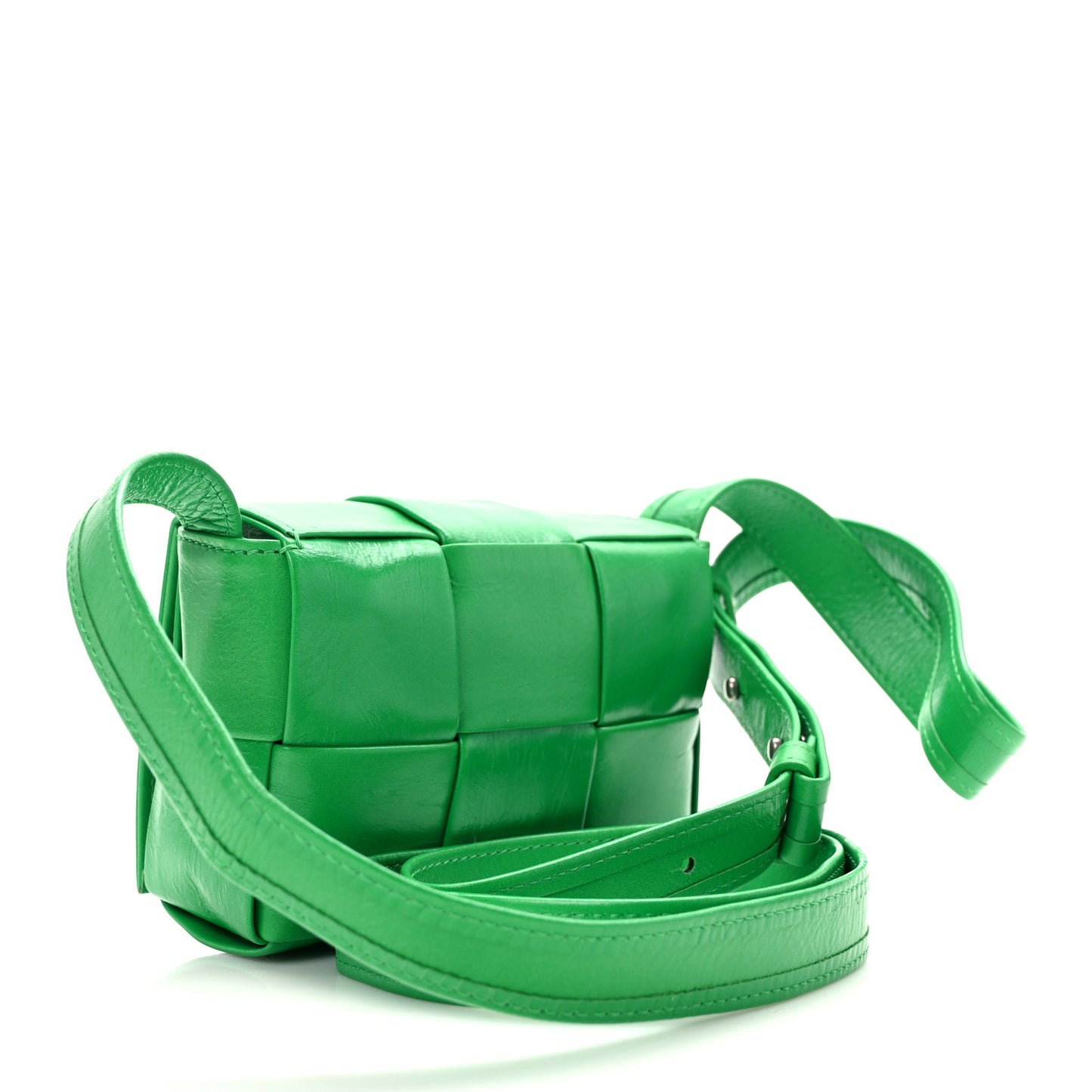 Paper Calfskin Maxi Intreccio Extra Mini Cassette Crossbody Bag Parakeet