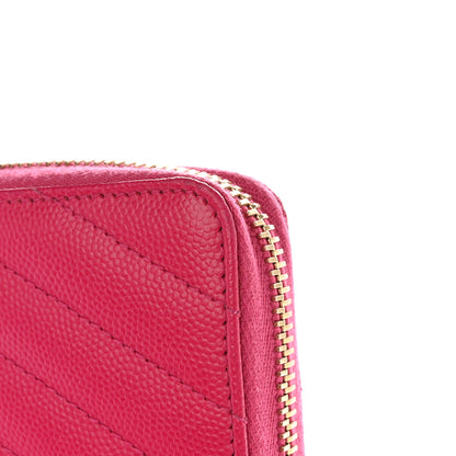 Saint Laurent Grain De Poudre Matelasse Chevron Monogram Phone Wallet Pink 12 of 12
