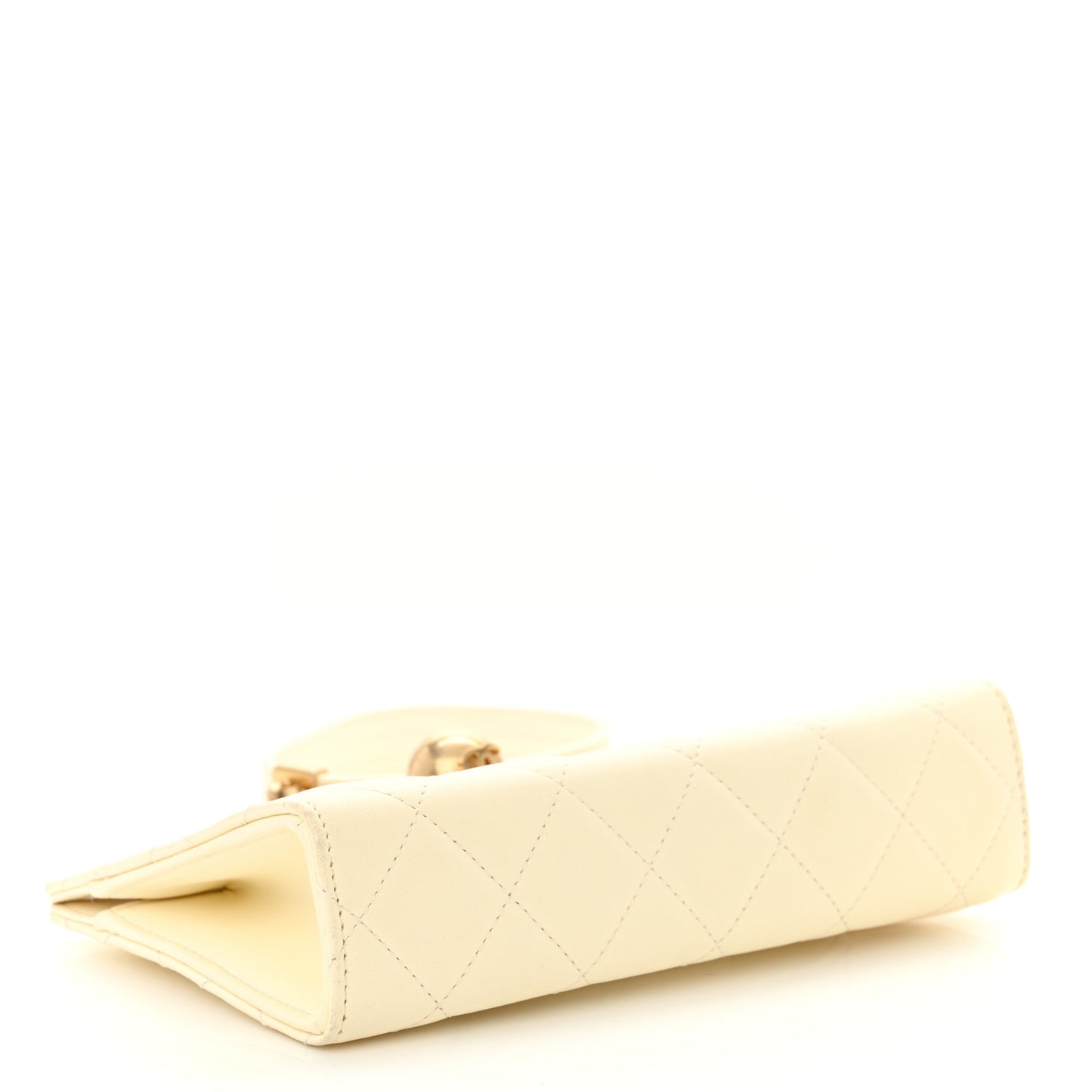 Lambskin Quilted Evening By The Sea Clutch White