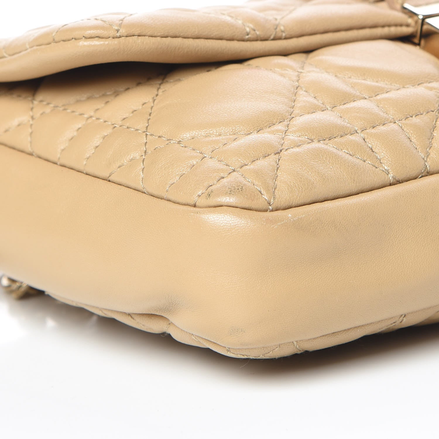 Christian Dior Lambskin Cannage New Lock Pouch Beige 9 of 11