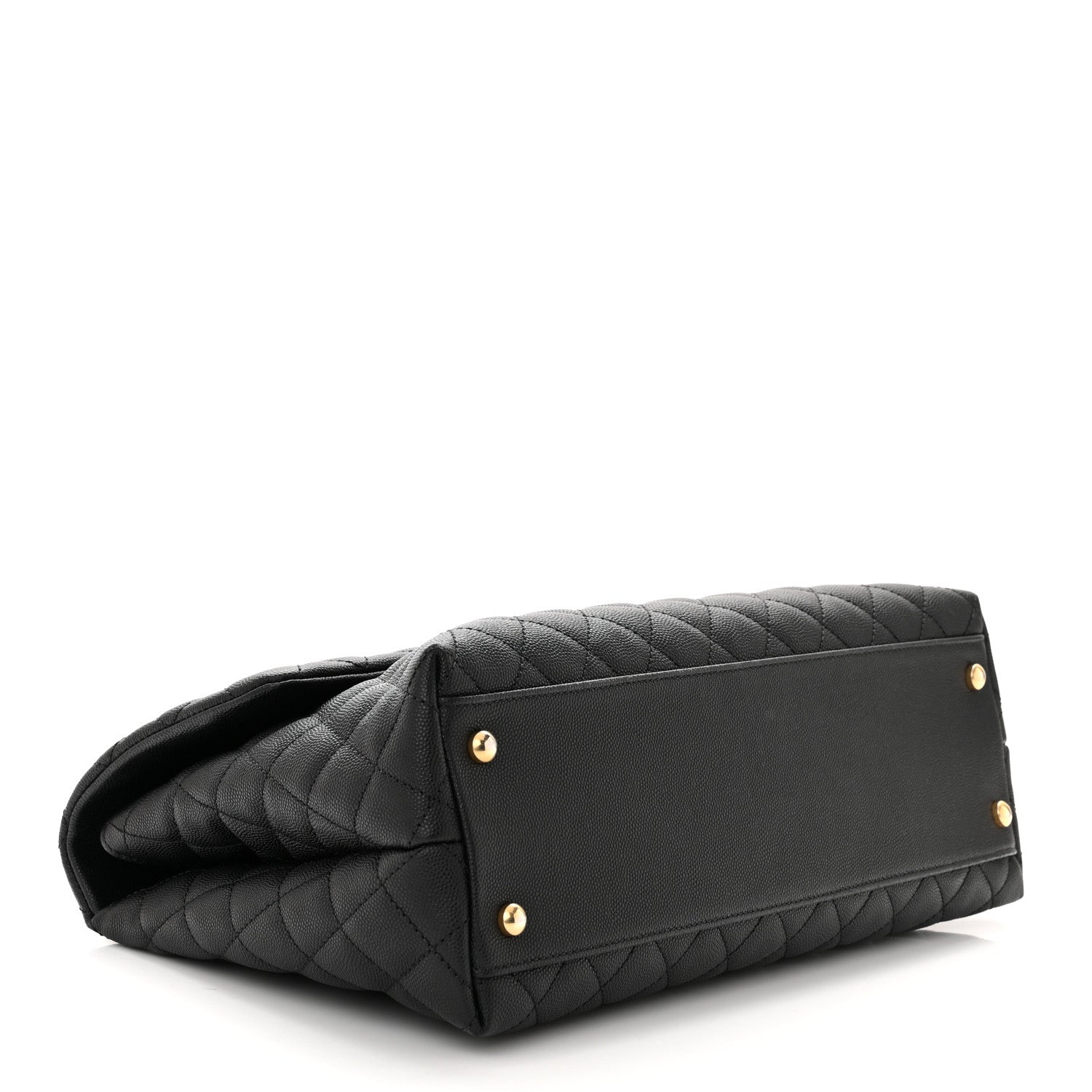 Chanel Caviar Lizard Embossed Quilted Medium Coco Handle Flap Black 4 of 11