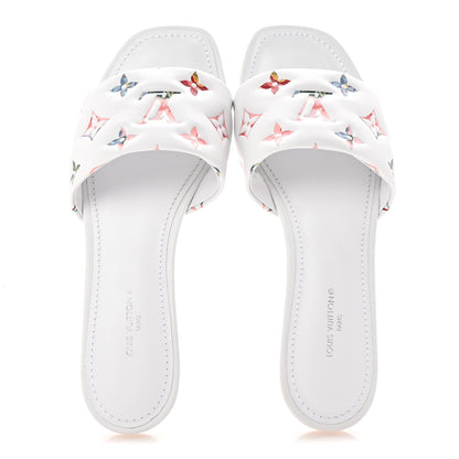 Louis Vuitton Lambskin Embossed Monogram By The Pool Revival Flat Mules 36 White Multicolor 2 of 10
