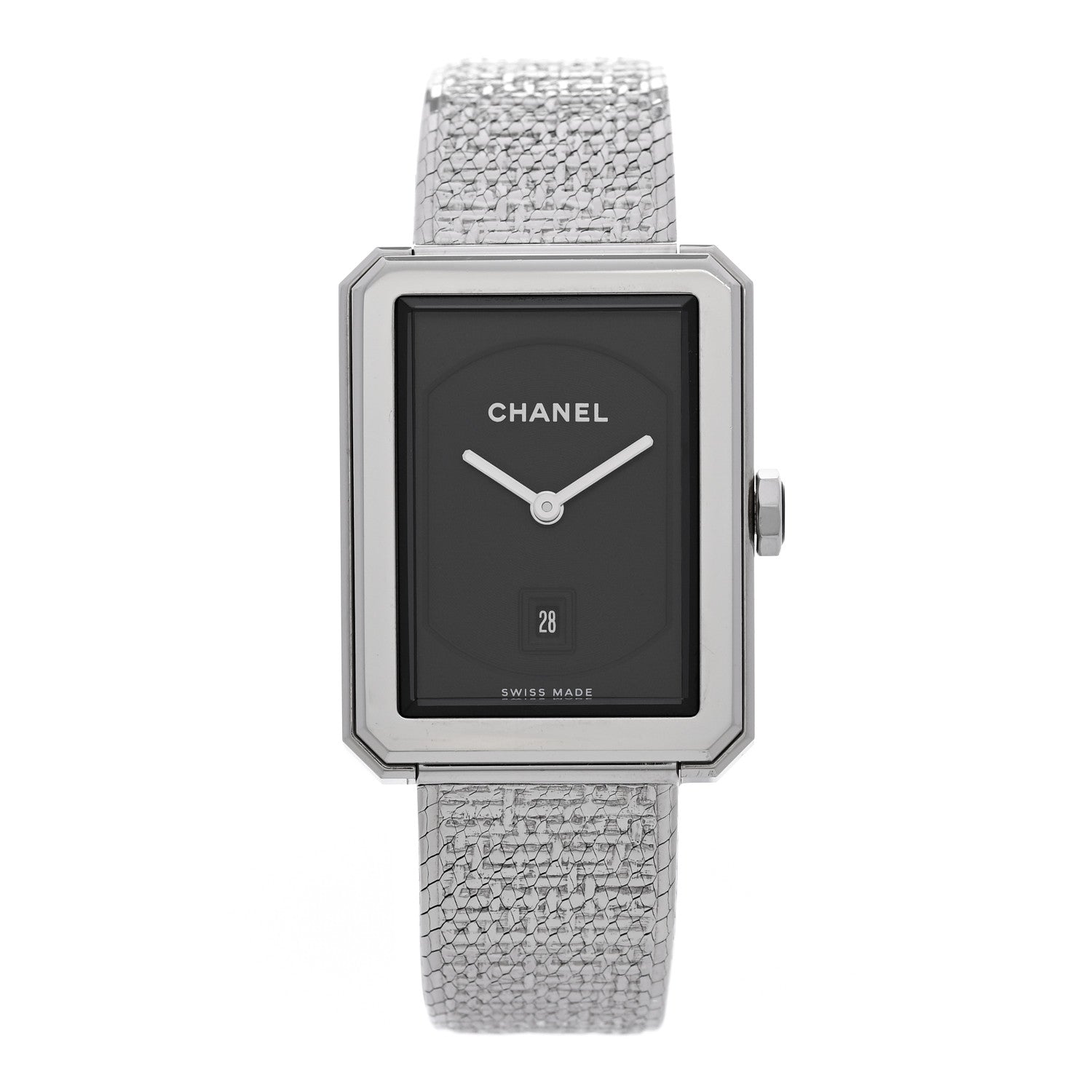 Chanel Stainless Steel 26mm Boy-friend Tweed Quartz Watch Black 1 of 4