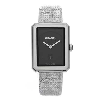 Chanel Stainless Steel 26mm Boy-friend Tweed Quartz Watch Black 1 of 4