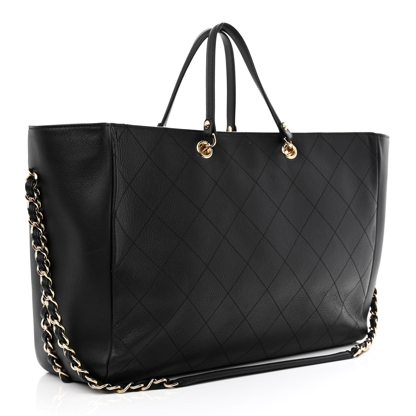 Bullskin Stitched Large Shopping Bag Black