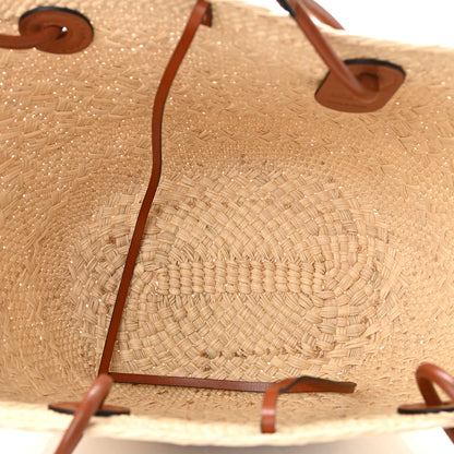 Loewe Iraca Palm Calfskin Anagram Basket Bag Natural Tan 5 of 10