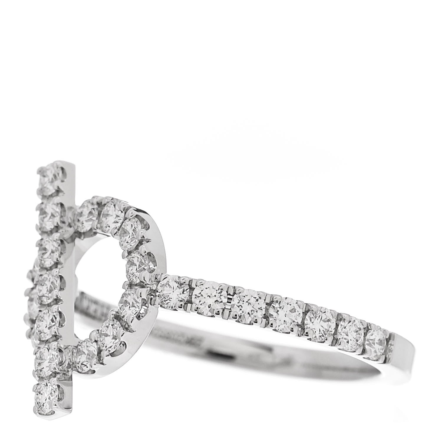 Hermes 18K White Gold Diamond Finesse Ring 55 7.25 3 of 7