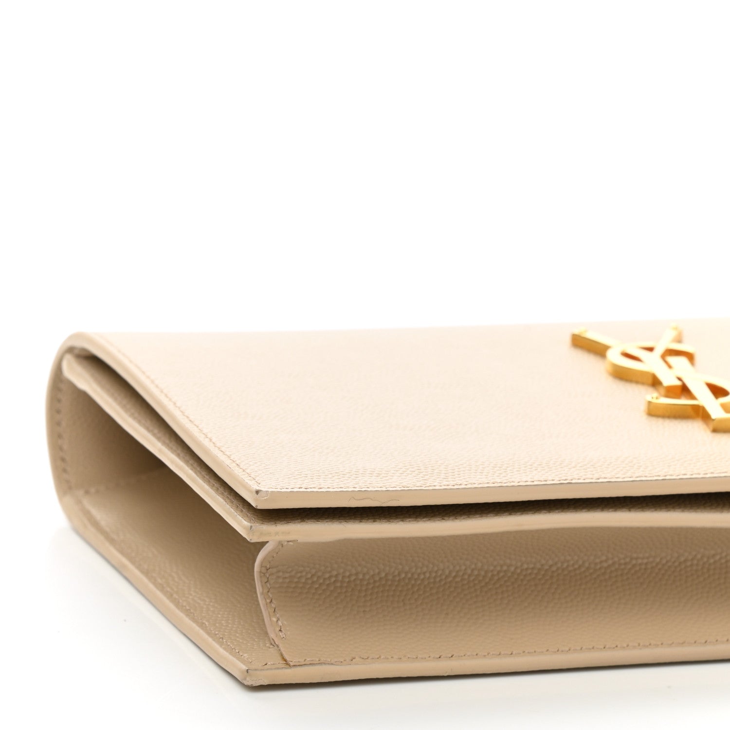 Saint Laurent Grain De Poudre Classic Kate Monogram Clutch Nude Powder 8 of 10