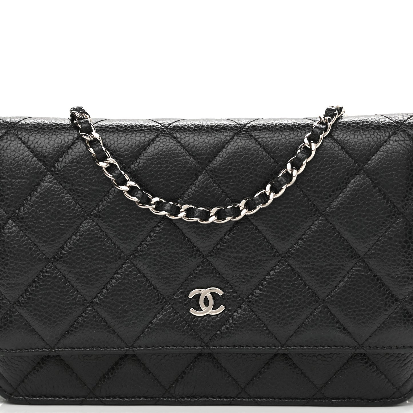 Caviar Quilted Wallet On Chain WOC Black