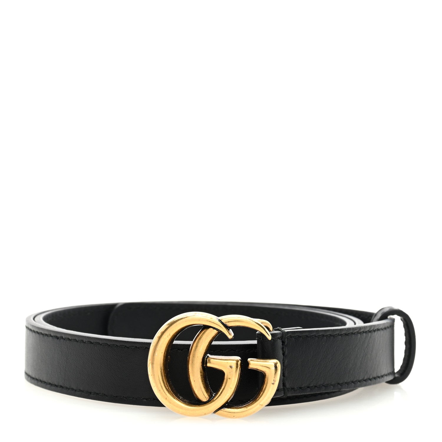 Gucci Calfskin Double G 20mm Belt 80 32 Black 1 of 4