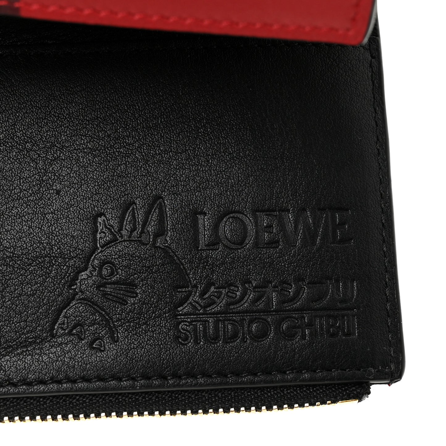 X SPIRITED AWAY Calfskin No Face Small Vertical Wallet Red