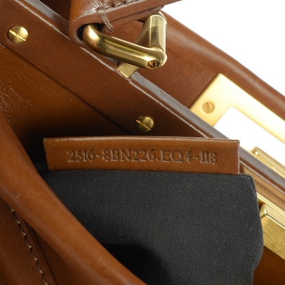 Fendi Vitello Saddle Medium Peekaboo Iconic Satchel Siena 7 of 8