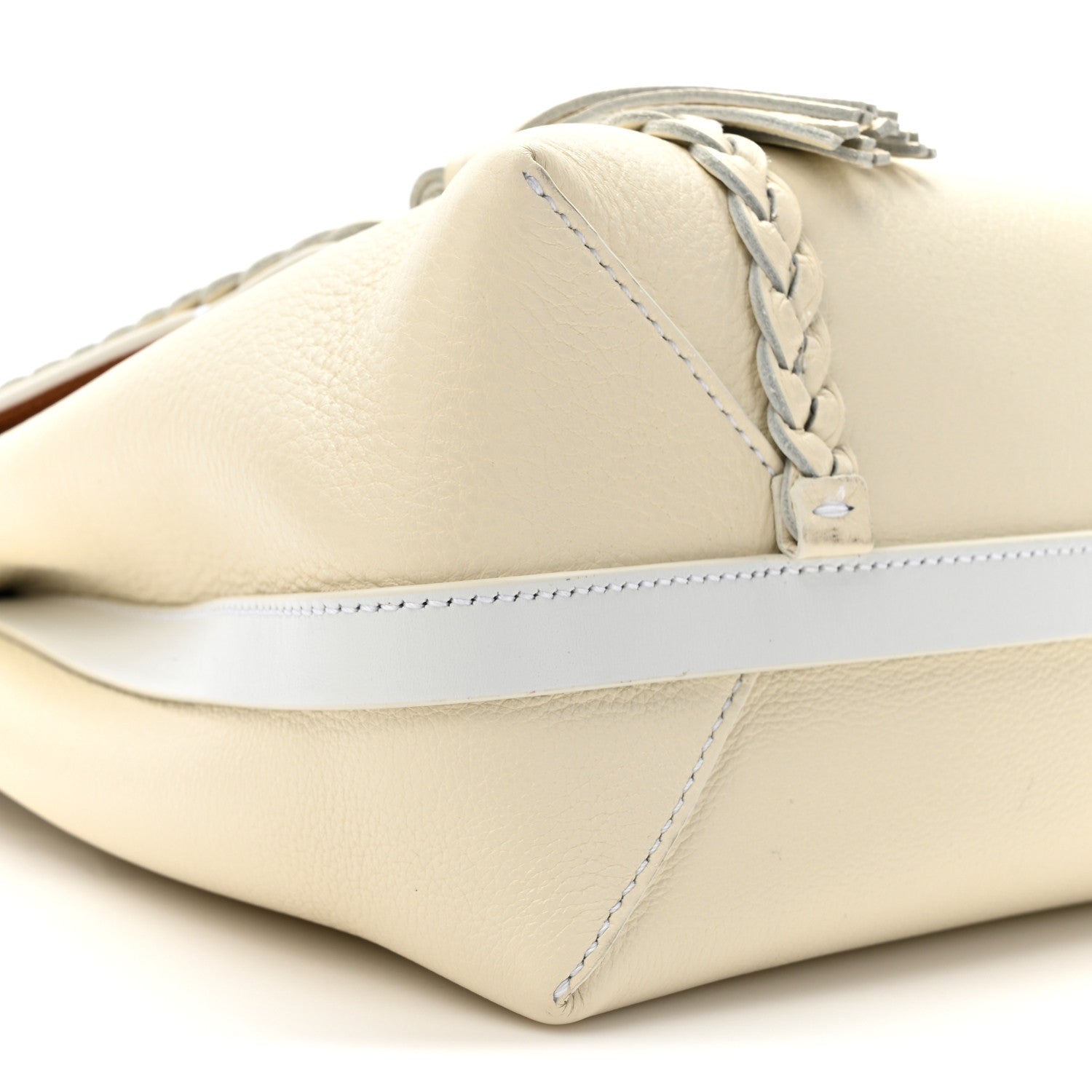 Chloe Grained Calfskin Medium Penelope Shoulder Bag White 9 of 11