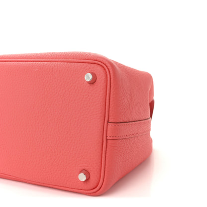 Hermes Taurillon Clemence Swift Eclat Picotin Lock 18 PM Rose Texas Rouge Casaque 9 of 9